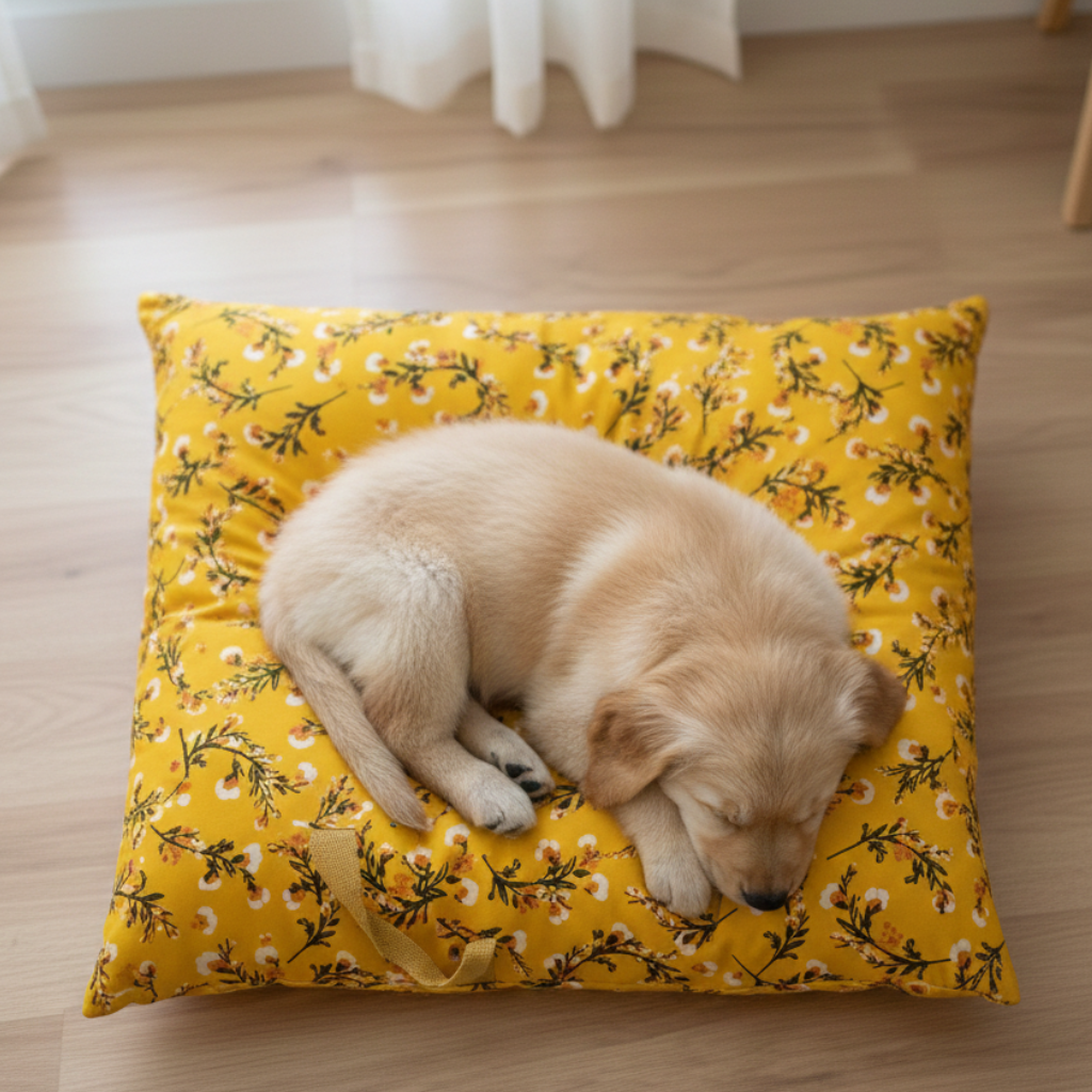 Careaholic Floral In Mustard Square Cushion