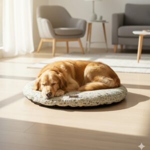 Careaholic Woof Party Flat Round Bed