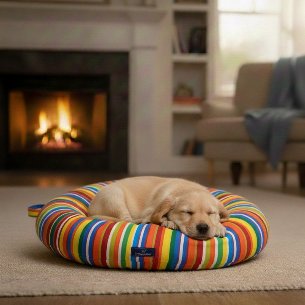 Careaholic Rainbow Waves Circular Cushion