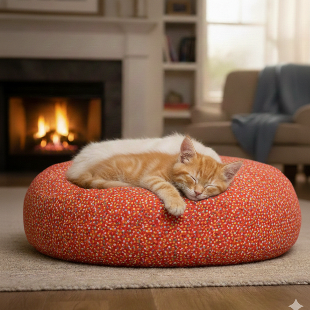 Careaholic Vermilion Polka Circular Cushion